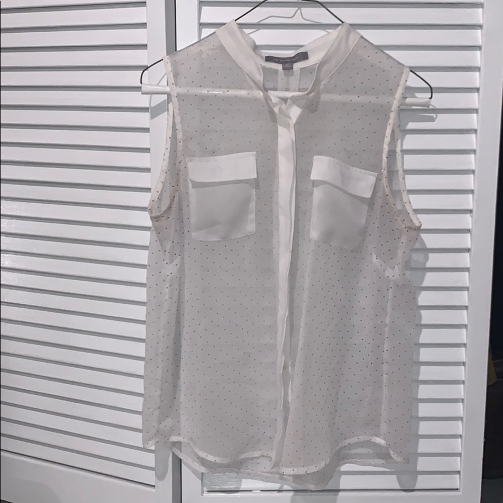 White sleeveless beaded Blouse
